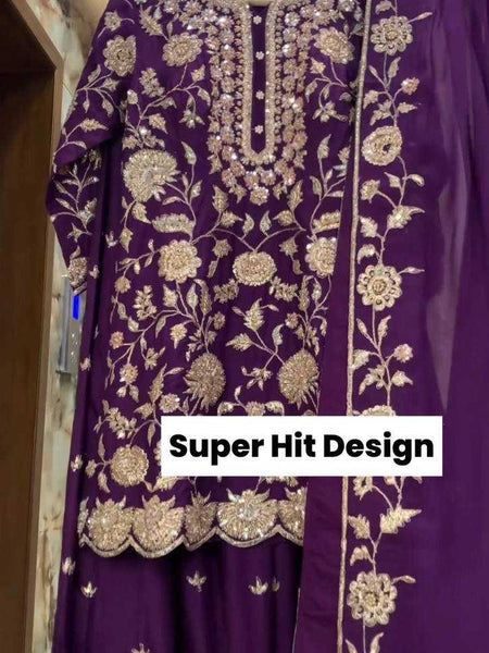 Vichitra Silk KESH490 645 Suits & Dresses Wholesale Ladies Suits Sharara Salwar Suits Embroidery Suits