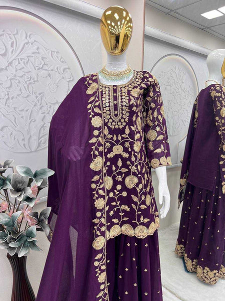 Vichitra Silk KESH490 645 Suits & Dresses Wholesale Ladies Suits Sharara Salwar Suits Embroidery Suits