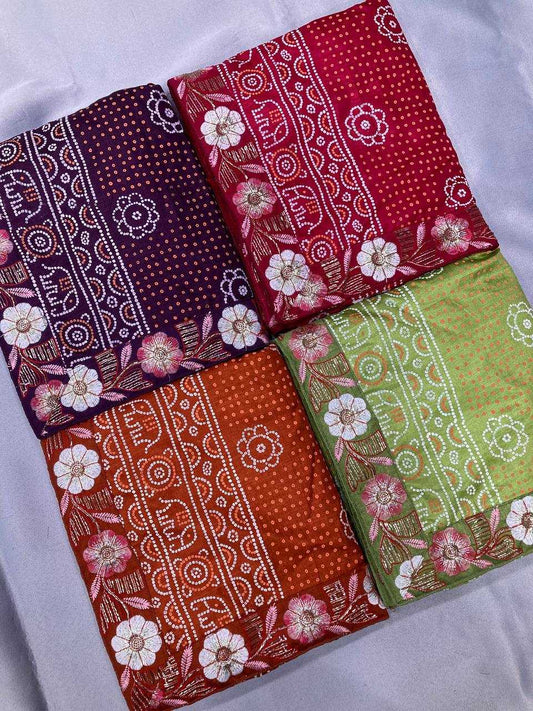 Vichitra Silk RIN188 Panetar3 Sarees Sarees Wholesale Fancy Sarees Ladies Sarees Embroidered Sarees