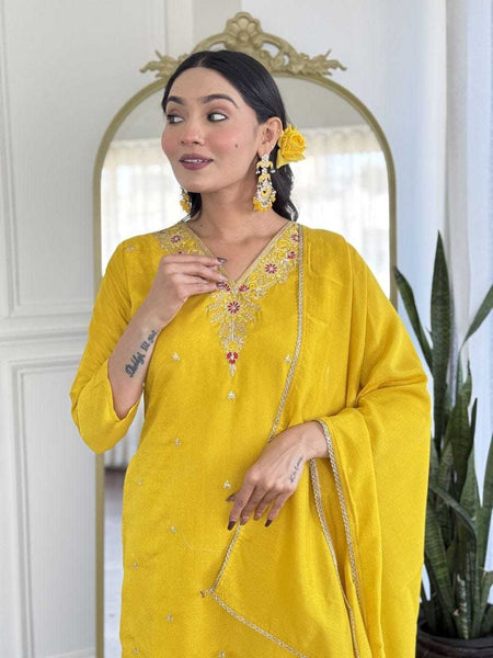 Vichitra Silk RIN222 SI-200 Suits & Dresses Wedding Collections Festive Collections Wholesale Ladies Silk Suit Casual Dresses Embroidered Dresses